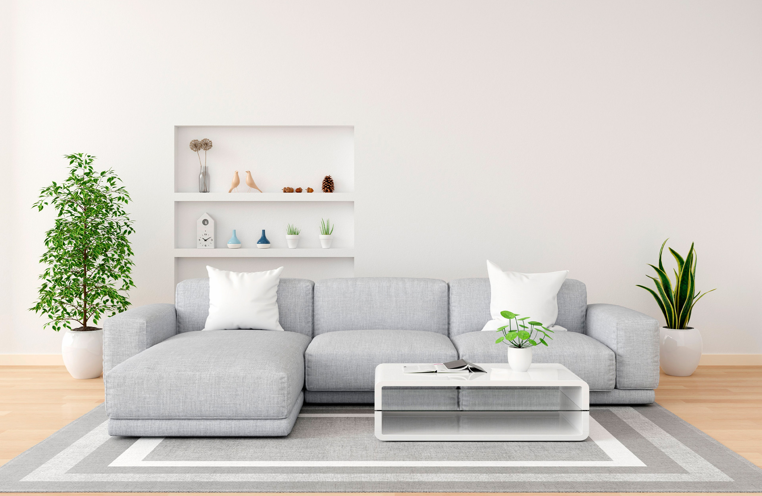 Sala luminosa preparada con criterios de Home Staging